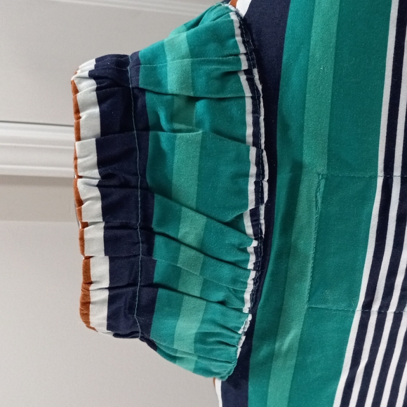 Striped Jacket, Draw String Collar W/ Snap up Sleeves Sz XL - Picture 6 of 8